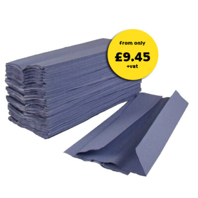 C Fold Blue Paper Hand Towels 1ply pallet deal from £9.45