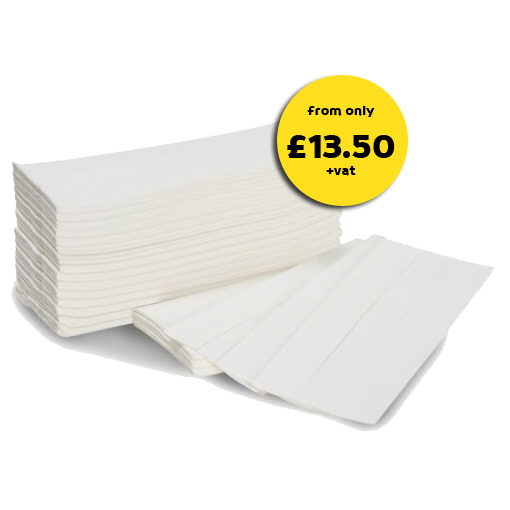 C Fold White Paper Hand Towels 2ply from £13.50 for a pallet deal
