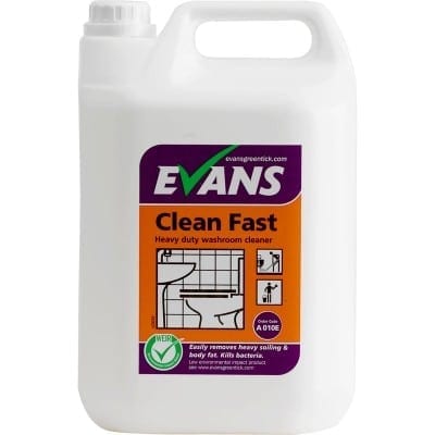 Evans Clean Fast Washroom Cleaner 5 litre heavy-duty cleaner and descaler.