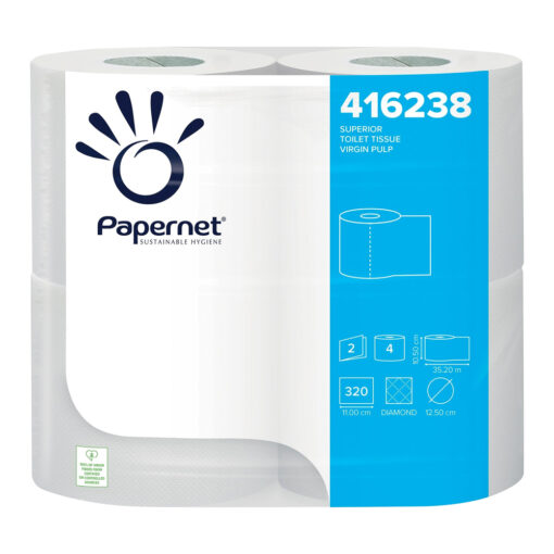 papernet 2ply 320 sheet toilet rolls, pure tissue paper